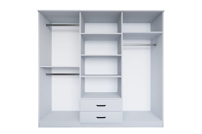 Yaman Garderobe 180x190 cm - Matt hvit - Oppbevaring - Garderober & garderobesystem