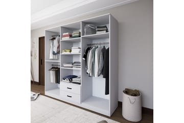 Yaman Garderobe 180x190 cm - Matt hvit - Oppbevaring - Garderober & garderobesystem