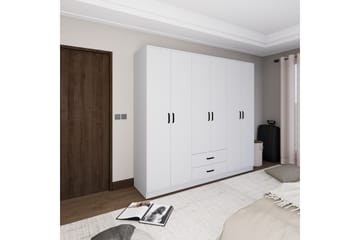 Yaman Garderobe 180x190 cm - Matt hvit - Oppbevaring - Garderober & garderobesystem