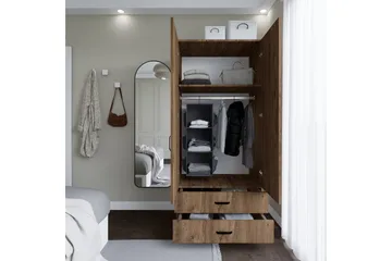 Yaman Garderobe 80x182 cm - Brun - Oppbevaring - Garderober & garderobesystem