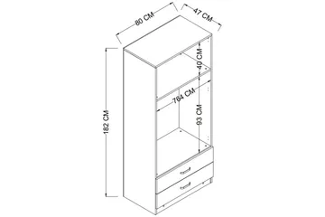 Yaman Garderobe 80x182 cm - Brun - Oppbevaring - Garderober & garderobesystem