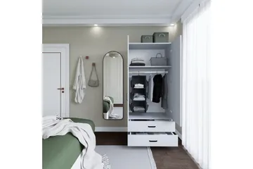 Yaman Garderobe 80x182 cm - Matt hvit - Oppbevaring - Garderober & garderobesystem