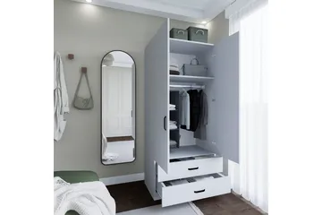 Yaman Garderobe 80x182 cm - Matt hvit - Oppbevaring - Garderober & garderobesystem