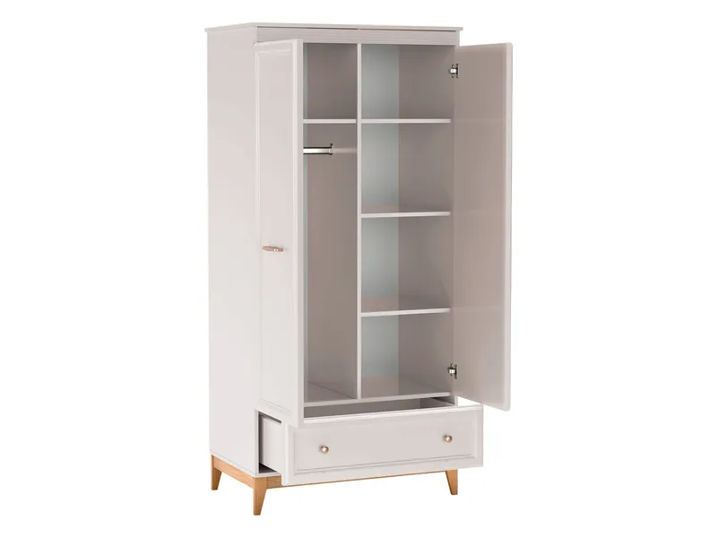 Zeylor Garderobeskap 193 cm i Tre med Oppbevaring - Offwhite - Oppbevaring - Garderober & garderobesystem