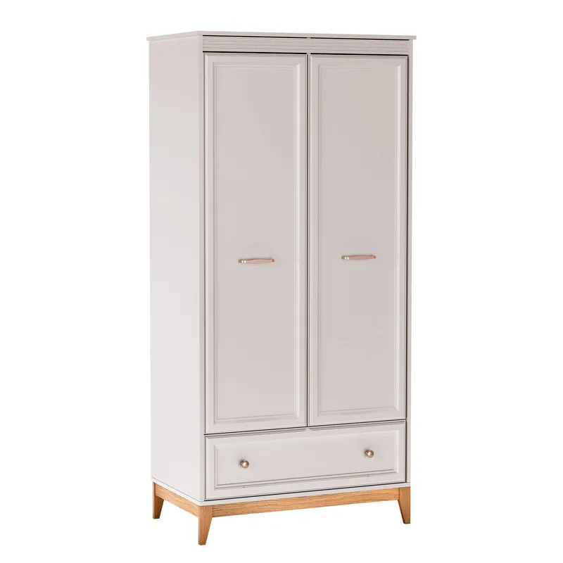 Zeylor Garderobeskap 193 cm i Tre med Oppbevaring, Offwhite