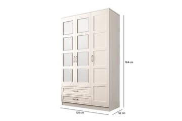 Zyricon Garderobe 105x184 cm - Matt Hvit - Oppbevaring - Garderober & garderobesystem