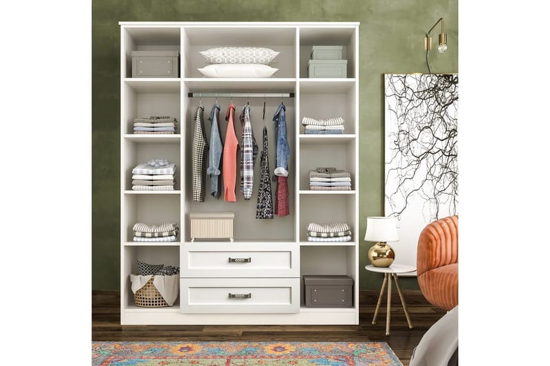 Zyricon Garderobe 140x180 cm - Matt Hvit - Oppbevaring - Garderober & garderobesystem