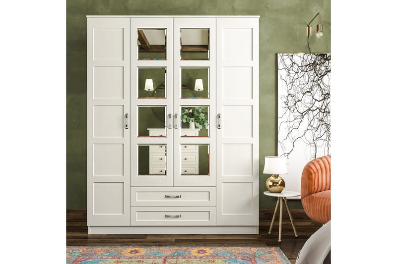 Zyricon Garderobe 140x180 cm - Matt Hvit - Oppbevaring - Garderober & garderobesystem