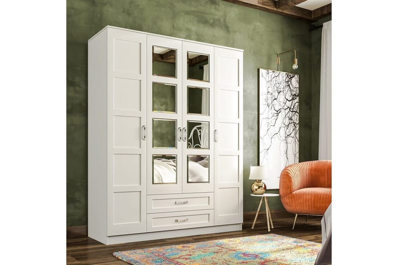 Zyricon Garderobe 140x180 cm - Matt Hvit - Oppbevaring - Garderober & garderobesystem