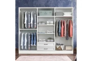 Zyricon Garderobe 210x184 cm - Hvit - Oppbevaring - Garderober & garderobesystem