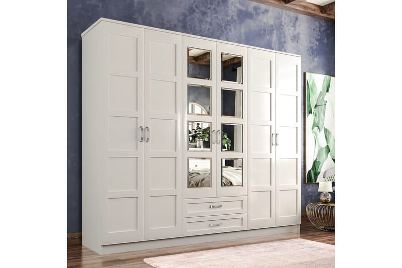 Zyricon Garderobe 210x184 cm - Hvit - Oppbevaring - Garderober & garderobesystem