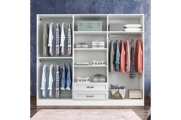 Zyricon Garderobe 210x184 cm - Hvit - Oppbevaring - Garderober & garderobesystem