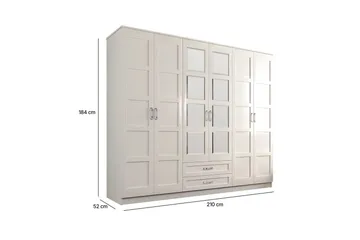 Zyricon Garderobe 210x184 cm - Hvit - Oppbevaring - Garderober & garderobesystem