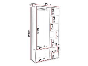 garderobeskap Garderobe MILO grå - Oppbevaring - Garderober & garderobesystem
