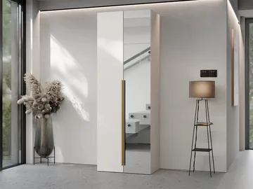garderobeskap Garderobeskap med speil KERKIN 2D beige - Oppbevaring - Garderober & garderobesystem
