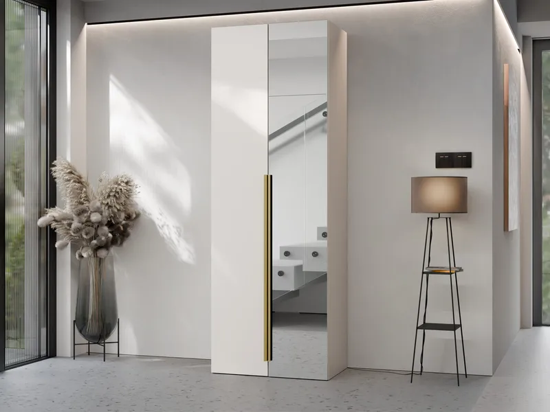garderobeskap Garderobeskap med speil KERKIN 2D beige - Oppbevaring - Garderober & garderobesystem