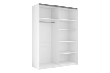 Haparanda Garderobe med Speil 150 cm - Hvit - Oppbevaring - Garderober & garderobesystem