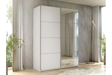 Haparanda Garderobe med Speil 150 cm - Hvit - Oppbevaring - Garderober & garderobesystem