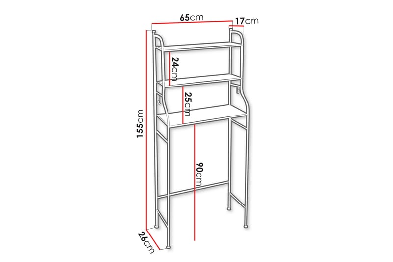 Harender Baderomsskap 65 cm - Hvit - Oppbevaring - Oppbevaring til baderom