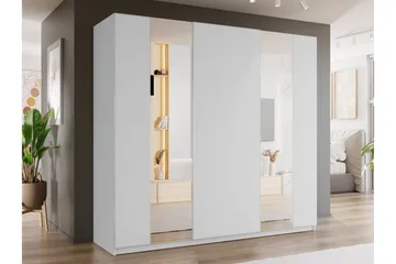 Haruna Garderobeskap med Speil 250x235 cm - Hvit - Oppbevaring - Garderober & garderobesystem