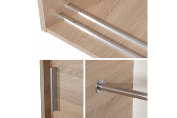 Harvinder Garderob med Speil 120x205 cm - Beige - Oppbevaring - Garderober & garderobesystem