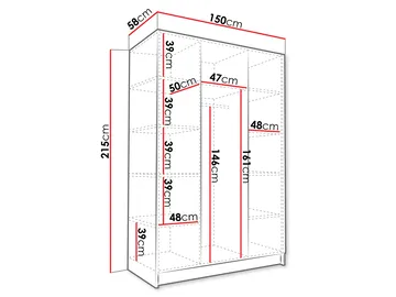 Herrljunga Garderob 150x215 cm - Brun/Gull - Oppbevaring - Garderober & garderobesystem