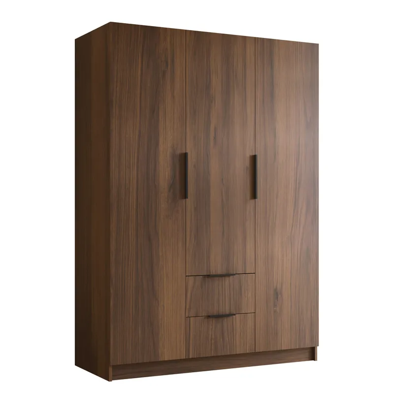 Herrljunga Garderob 150x215 cm med Skuffer, Brun/Svart