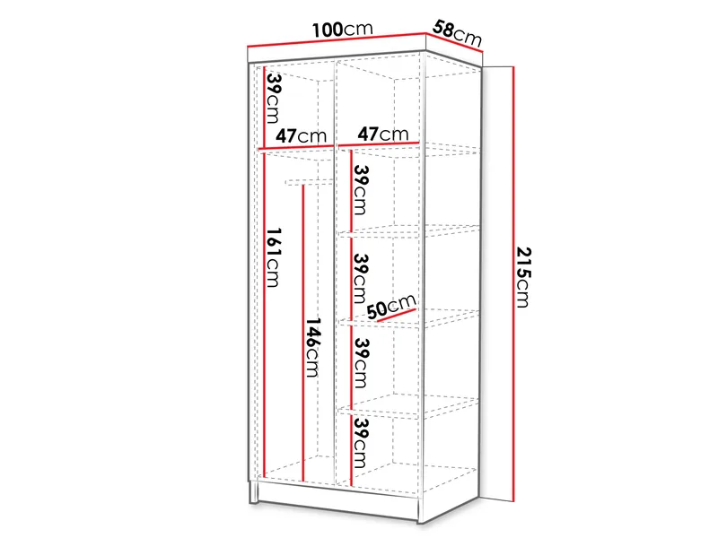 Herrljunga Garderob med Speil 100x215 cm - Brun/Gull/Speil - Oppbevaring - Garderober & garderobesystem