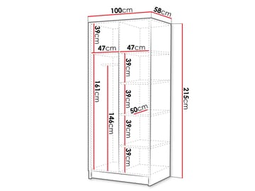 Herrljunga Garderob med Speil 100x215 cm - Gull/Speil - Oppbevaring - Garderober & garderobesystem