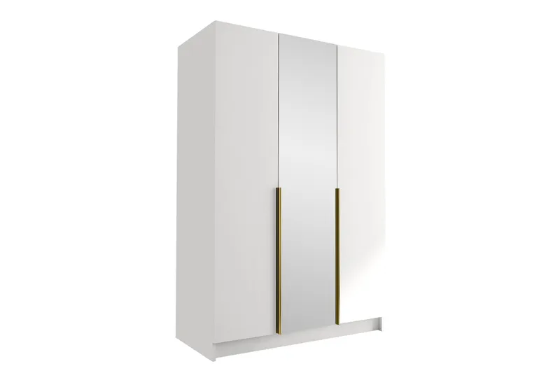 Herrljunga Garderob med Speil 150 cm, Hvit/Gull
