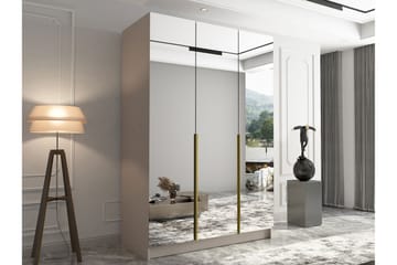 Herrljunga Garderob med Speil 150 cm - Kashmir/Gull - Oppbevaring - Garderober & garderobesystem