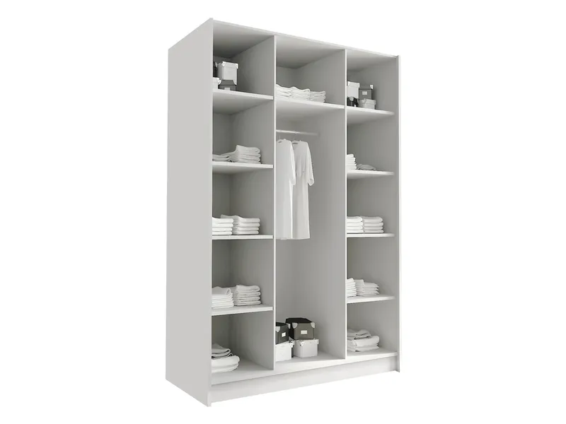 Herrljunga Garderob med Speil 150x215 cm - Brun/Gull/Speil - Oppbevaring - Garderober & garderobesystem