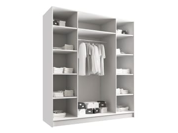 Herrljunga Garderob med Speil 200x215 cm - Brun/Svart/Speil - Oppbevaring - Garderober & garderobesystem