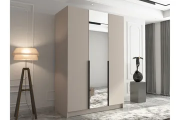 Herrljunga Garderobe med Speil 150 cm - Kashmir/Svart - Oppbevaring - Garderober & garderobesystem