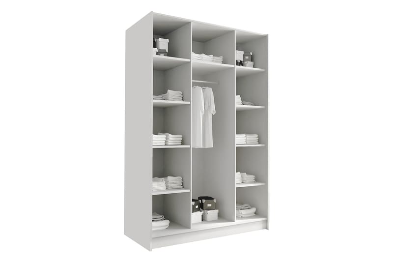 Herrljunga Garderobe med Speil 150 cm - Svart/Gull - Oppbevaring - Garderober & garderobesystem