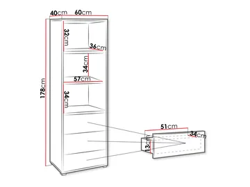 Agawal Bokhylle 60 cm - Brun - Oppbevaring - Hylle - Bokhylle
