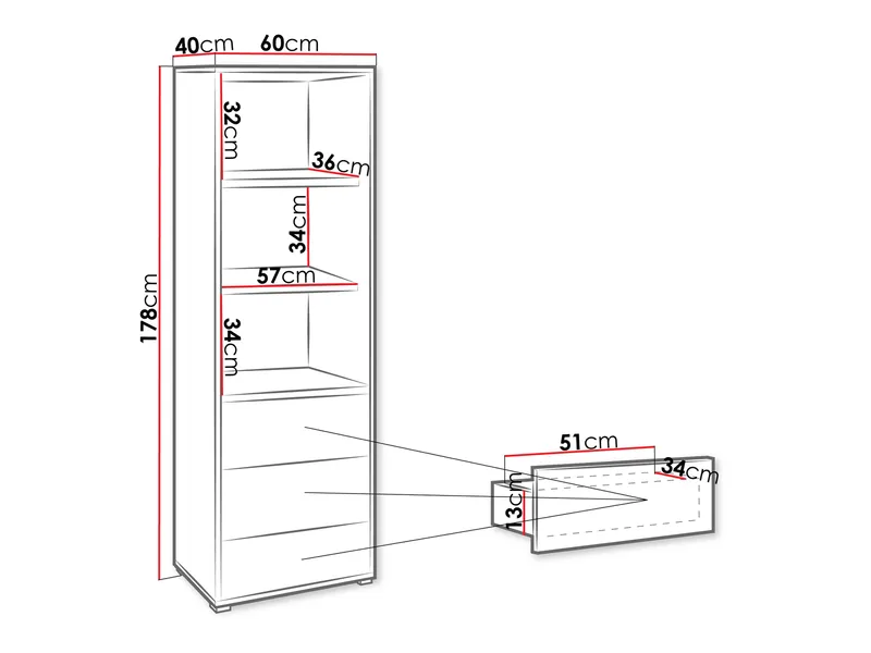 Agawal Bokhylle 60 cm - Brun - Oppbevaring - Hylle - Bokhylle