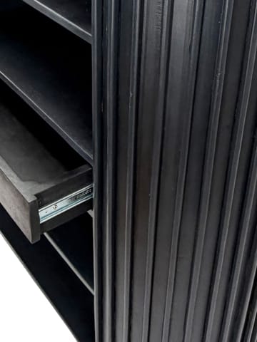 Belilo bokhylle 105 cm ribbedesign - svart - Oppbevaring - Hylle - Bokhylle