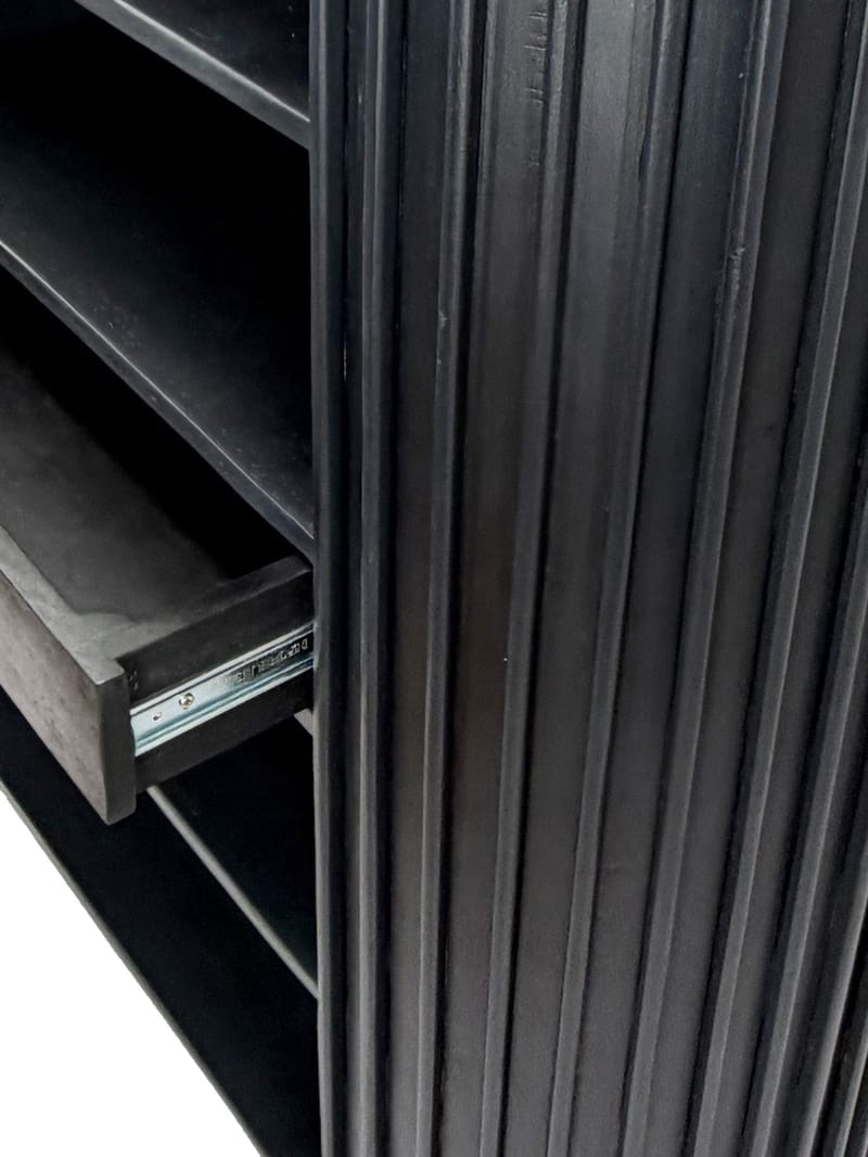 Belilo bokhylle 105 cm ribbedesign - svart - Oppbevaring - Hylle - Bokhylle