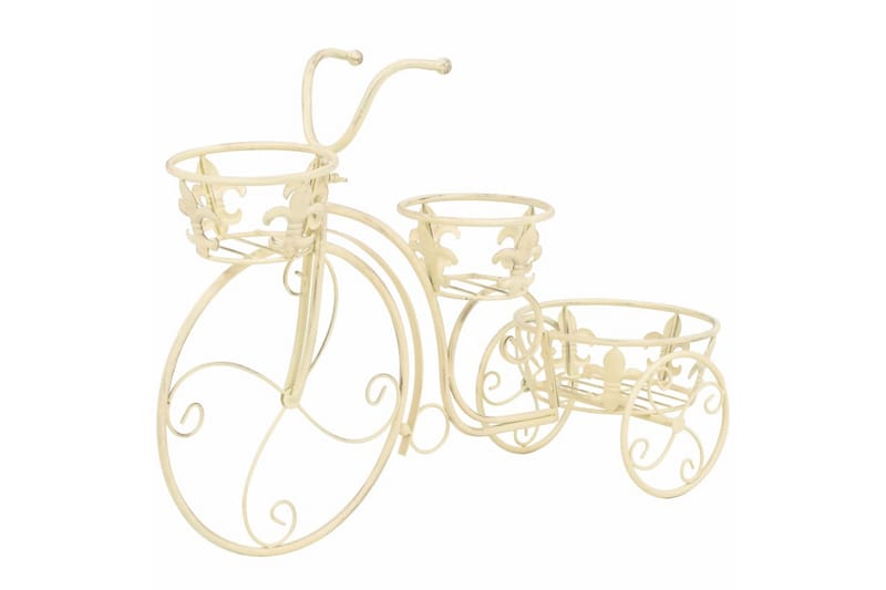 Blomsterstativ sykkelform gammeldags stil metall - Hvit - Blomsterhylle & blomsterstativ