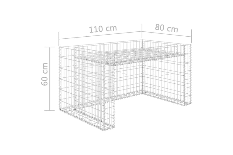 Gabion høybed kubeformet ståltråd 110x80x60 cm - Blomsterhylle & blomsterstativ