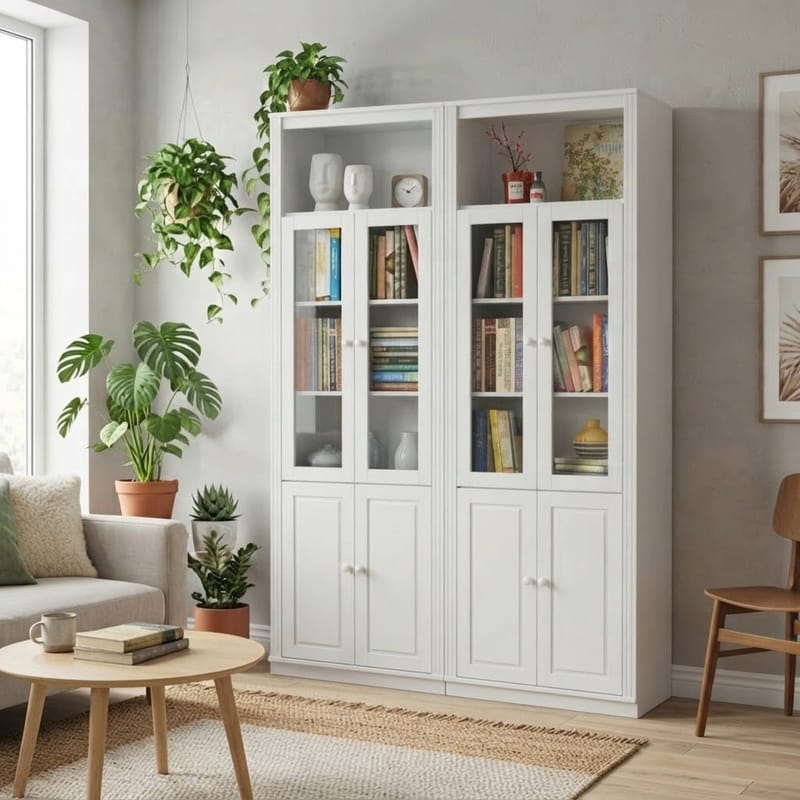 Bokhylla Loft24 Hvit Tre - Hvit - Oppbevaring - Garderober & garderobesystem - Garderobedør - Foldedør garderobe