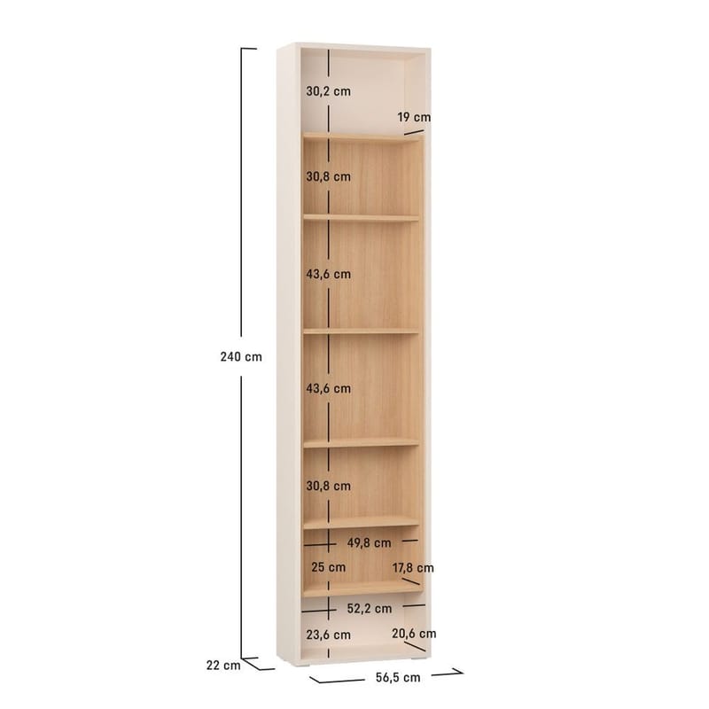 Bokhylle 4 You Fresh 4 Dører Side av Garderobe - 240,6 cm - Oppbevaring - Hylle - Bokhylle