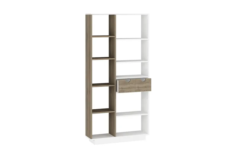 Ackerman Bokhylle 80 cm - Hvit|Valnøtt - Oppbevaring - Hylle - Bokhylle