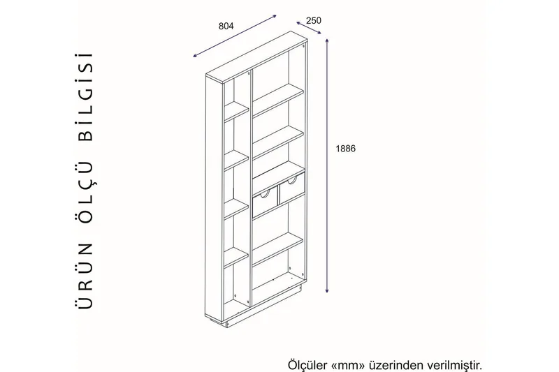 Ackerman Bokhylle 80 cm - Hvit|Valnøtt - Oppbevaring - Hylle - Bokhylle