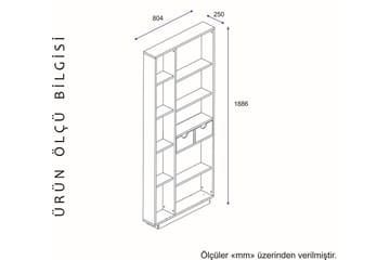 Ackerman Bokhylle 80 cm - Hvit|Valnøtt - Oppbevaring - Hylle - Bokhylle