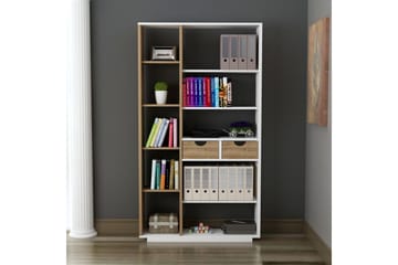 Ackerman Bokhylle 80 cm - Hvit|Valnøtt - Oppbevaring - Hylle - Bokhylle