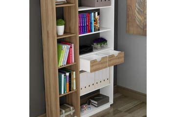 Ackerman Bokhylle 80 cm - Hvit|Valnøtt - Oppbevaring - Hylle - Bokhylle