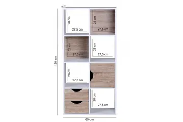 Ajan Bokhylle 60 cm i Malt Tre - Hvit - Oppbevaring - Hylle - Bokhylle