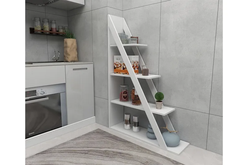 Ampelio Bokhylle 30x100 cm - Hvit - Oppbevaring - Hylle - Bokhylle